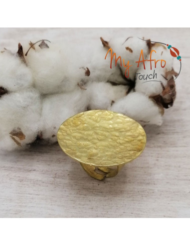 Bague ronde martelée en bronze – Collection Luma | My Afro Touch