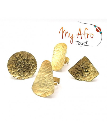 Bague ronde martelée en bronze – Collection Luma | My Afro Touch