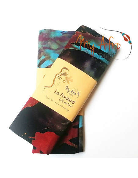 Foulard headwrap africain en batik pour attachés fouards / mare tèt