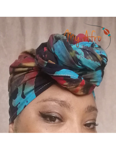 Foulard headwrap africain en batik pour attachés fouards / mare tèt