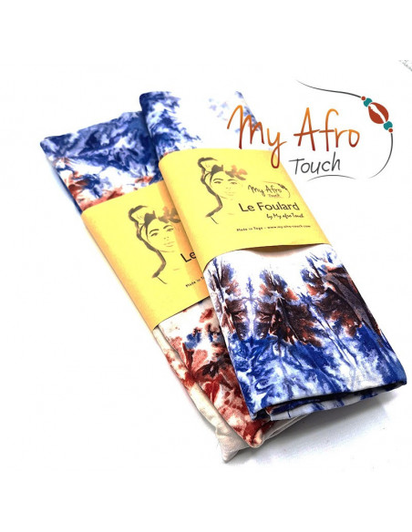 Foulard headwrap africain en batik pour attachés foulards / mare tèt