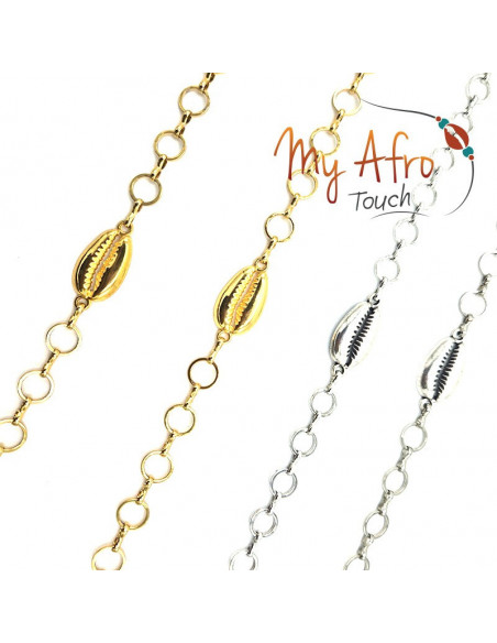 Chaine de tête cauri métal