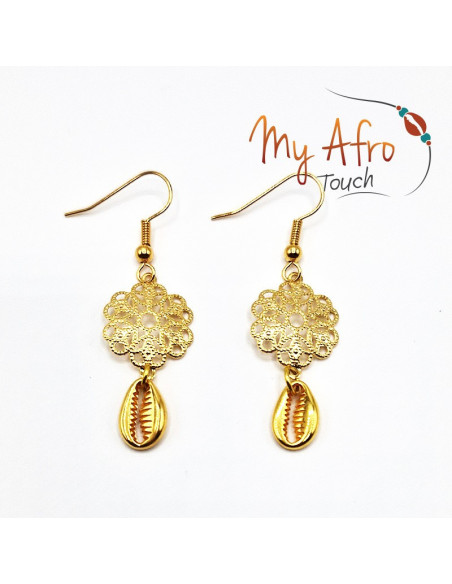 Boucles d'oreilles estampe et son cauri
