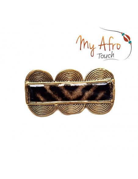 Broche en bronze et bogolan - collection Segou