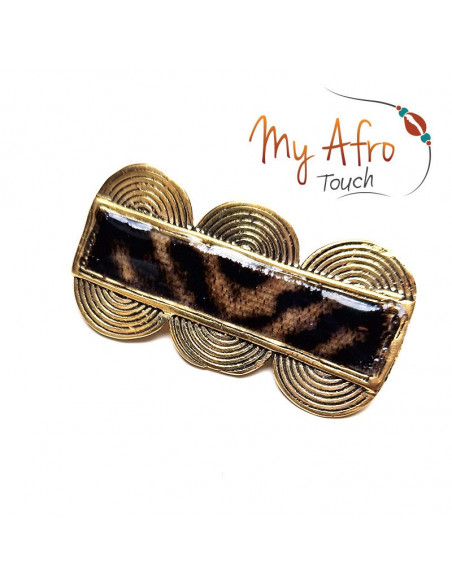 Broche en bronze et bogolan - collection Segou