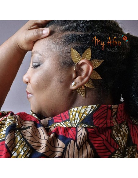 Manchette d'oreille earcuff feuilles