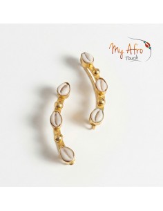 Manchette d’oreille grimpante en bronze & mini cauris | My Afro Touch