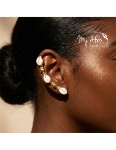 Manchette d’oreille grimpante en bronze & mini cauris | My Afro Touch 2