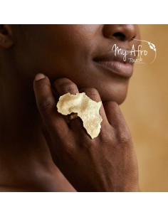 Bague XL Afrique en bronze texturé – Bijou statement | My Afro Touch