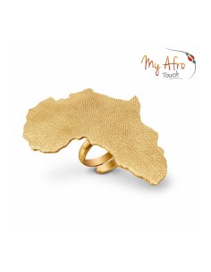 Bague XL Afrique en bronze texturé – Bijou statement | My Afro Touch 2