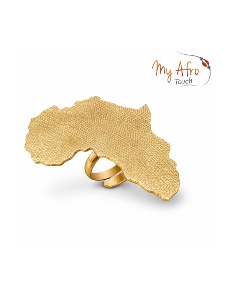 Bague XL Afrique en bronze texturé – Bijou statement | My Afro Touch