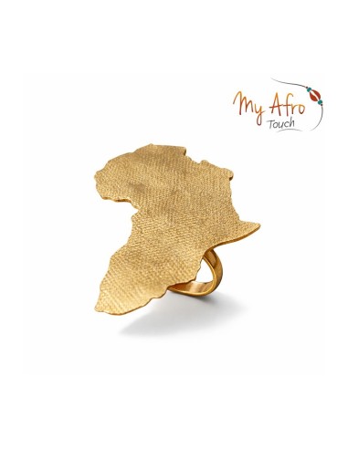 Bague XL Afrique en bronze texturé – Bijou statement | My Afro Touch
