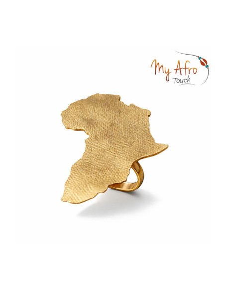 Bague XL Afrique en bronze texturé – Bijou statement | My Afro Touch
