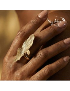 Bague XL Martinique en bronze texturé – Modèle Nina| My Afro Touch