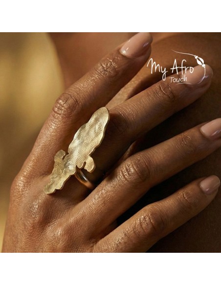 Bague XL Martinique en bronze texturé – Modèle Nina| My Afro Touch