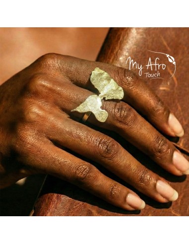 Bague XL Guadeloupe en bronze texturé – Modèle Kéra | My Afro Touch