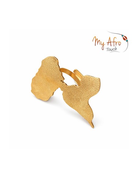 Bague XL Guadeloupe en bronze texturé – Modèle Kéra | My Afro Touch