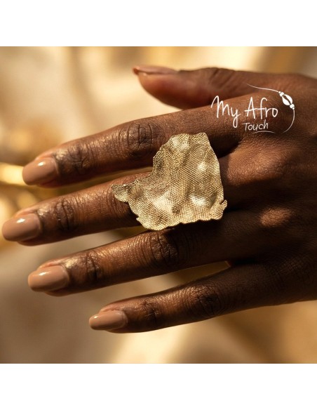 Bague XL Guyane en bronze texturé – Modèle Amaïa | My Afro Touch