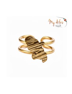 Bague artisanale en bronze représentant une carte de la Martinique 2