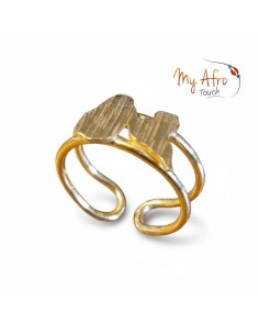 Bague artisanale en bronze représentant une carte de la Guadeloupe 2