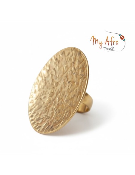 Bague ronde martelée en bronze – Collection Luma | My Afro Touch