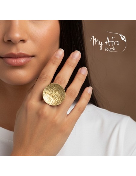 Bague ronde martelée en bronze – Collection Luma | My Afro Touch