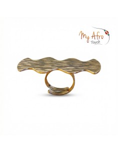 Bague ondulée texturée en bronze – Collection Sillage | My Afro Touch 2