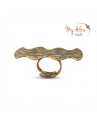 Bague ondulée texturée en bronze – Collection Sillage | My Afro Touch