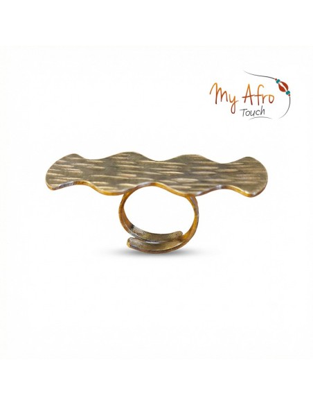 Bague ondulée texturée en bronze – Collection Sillage | My Afro Touch