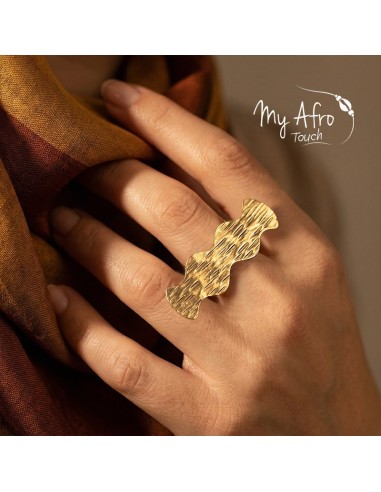 Bague ondulée texturée en bronze – Collection Sillage | My Afro Touch