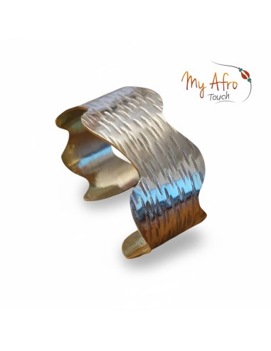 Bracelet manchette ondulé en bronze texturé | My  Afro Touch