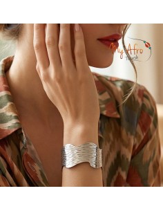 Bracelet manchette ondulé en bronze texturé | My  Afro Touch