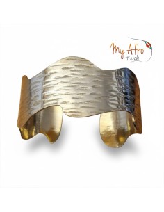 Bracelet manchette ondulé en bronze texturé | My  Afro Touch 2