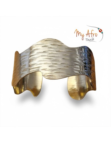 Bracelet manchette ondulé en bronze texturé | My  Afro Touch