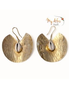 Boucles larges en bronze texturé et cauri – Koro | My Afro Touch 2