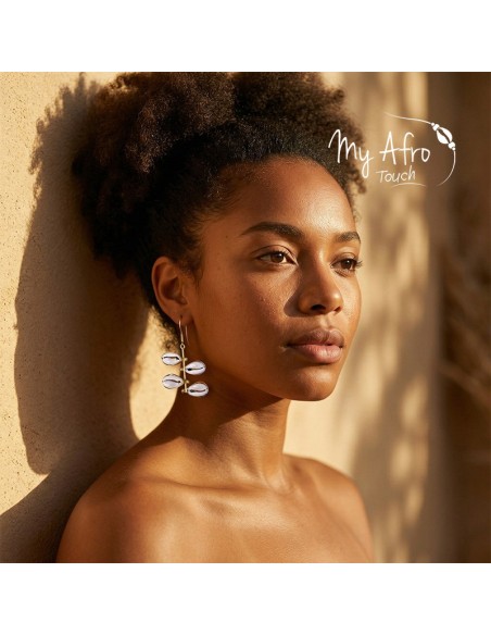 Boucles d’oreilles bronze multi-cauris – Tiani | My Afro Touch