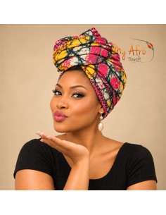 Foulard africain batik craquelé multicolore | My Afro Touch