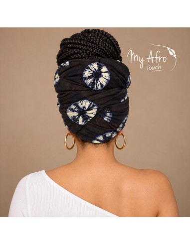 Foulard africain indigo et écru | My Afro Touch
