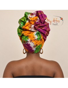 Foulard africain batik craquelé multicolore | My Afro Touch 2