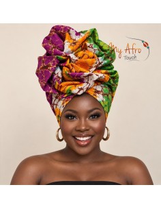 Foulard africain batik craquelé multicolore | My Afro Touch