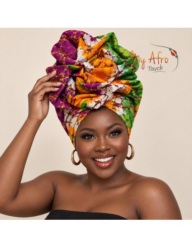 Foulard africain batik craquelé multicolore | My Afro Touch