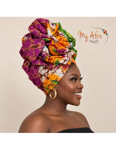Foulard africain batik craquelé multicolore | My Afro Touch