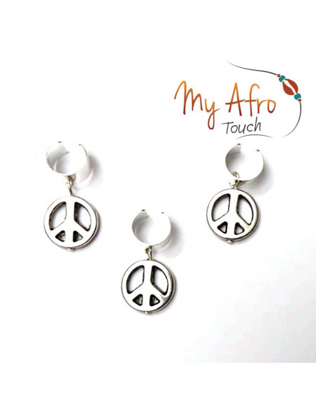 Bagues pour cheveux peace and love