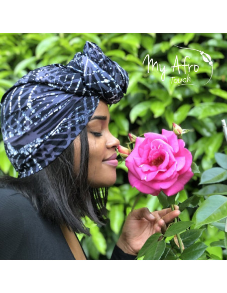 Foulard headwrap africain en batik pour les attachés fouards ou mare tèt