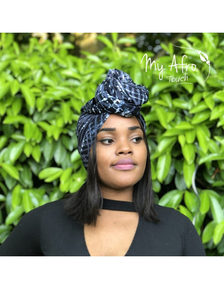 Foulard headwrap africain en batik pour les attachés fouards ou mare tèt