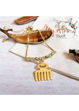 Bracelet Adinkra ajustable plaque or Duafe